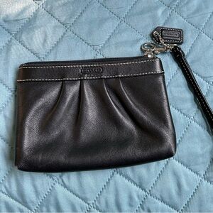 Coach Black Leather Wristlet